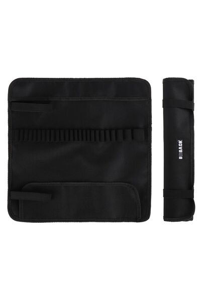 BBACK Uzun Saplı Sanatsal Fırça İçin Rulo Çanta 25li Kumaş 35x34.5cm Siyah