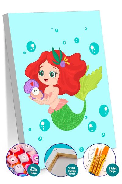 Picasso World Hobby Art Çocuk Sayılarla Boyama Numaralı Tuval Seti Fırça Boya...