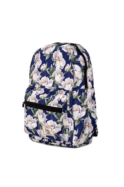 ICONE BAG Σακίδιο πλάτης με μπλε λουλούδι
