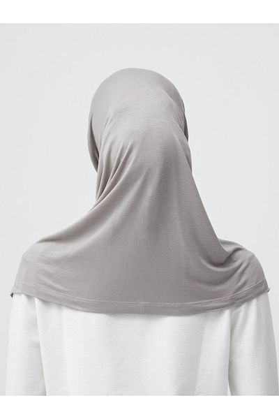 Femple Modest Ασημί Χρώμα Πρακτικό Σετ Πασμίνας και Χιτζάμπ