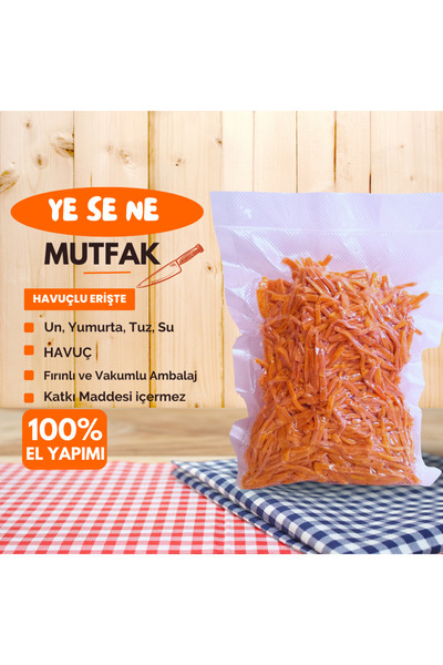 Doğal Katkısız El Yapımı Havuçlu Erişte 1kg
