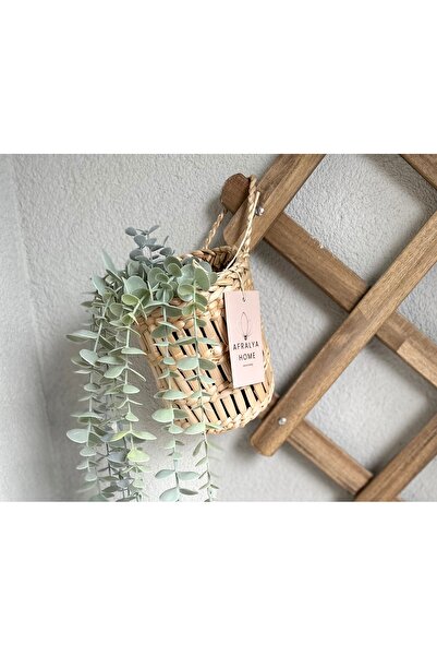 afralya home Hasır Sepet Dekoratif Duvar Süsü Modeli Ev Salon Çocuk Odası Mut...