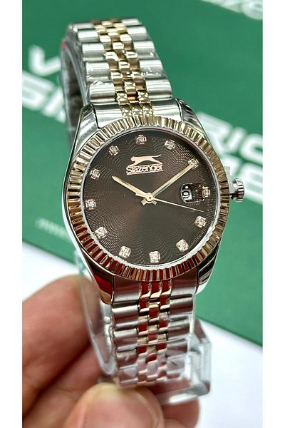 Slazenger Yellow Calendar - Color-Shading and Non-Claring Women's Wristwatch