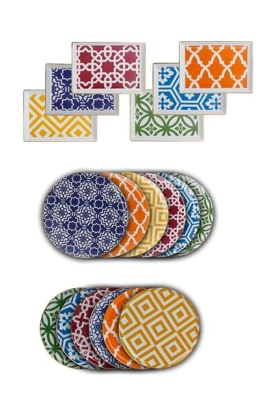 Porland Morocco Serisi 18 Parça Servis Takımı