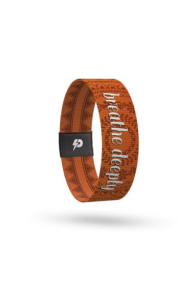 SPIQE Unisex Elastic Printed Bracelet and Reminder Card - Breathe Deeply