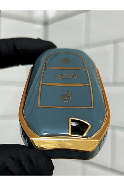 BARKAS ELEKTRONİK For Peugeot 208 308 408 508 2008 3008 5008 Smart Nano Key Case Cover Gray