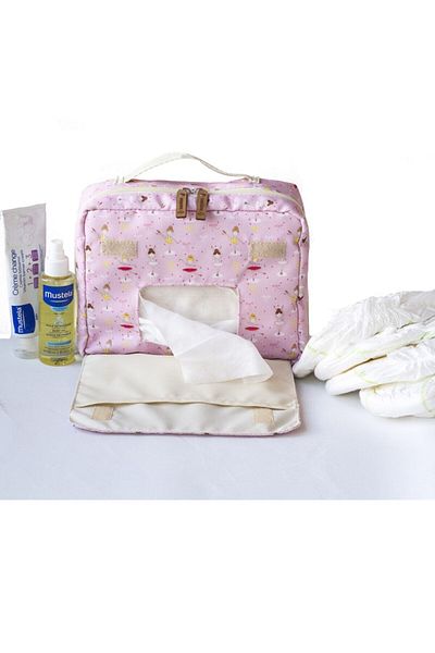 SUNSHINE Pink Patterned Baby Diaper Care Bag Baby Organizer