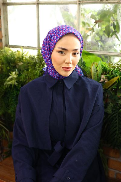 Silk Home Patterned Soft Scarf - Thin Cotton Floral Patterned Head Scarf