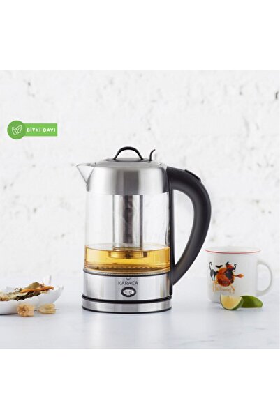 Karaca Led Işıklı Kettle Cam Bitki Çayı Makinesi / Su Isıtıcı İnox 2202 Pasla...