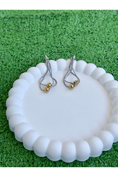 Hicrans Takı DORİKA DETAYLI SALLANTI MODEL ÇELİK KÜPE