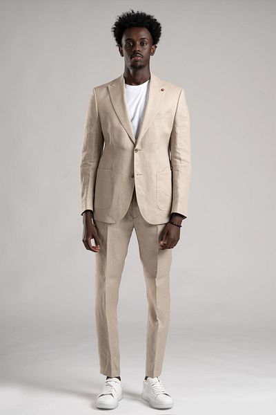 Sır SIR Regular Fit - Half Lined 100% Linen Suit