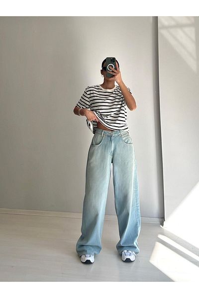 DENİKK Trend Super Bagggy Palazzo Jean - Παντελόνι με φαρδιά πόδια