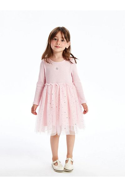 LC Waikiki LCW Baby - Crew Neck Long Sleeve Dress for Baby Girl