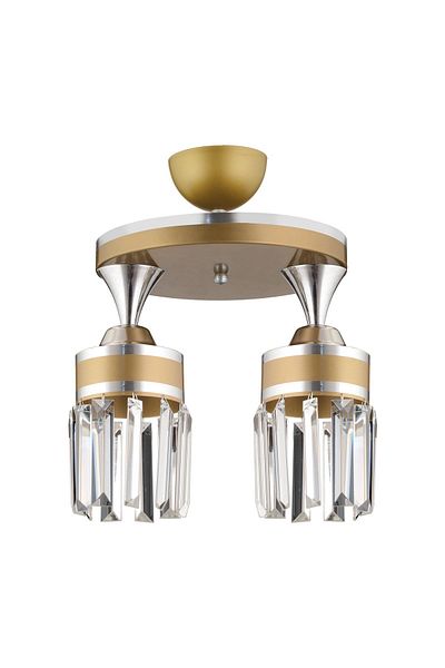 KARDELEN AYDINLATMA AVİZE Nairobi 2-Piece Antique Plafonier Crystal Stone Chrome Striped Cylinder Downward Facing Luxury Chandelier