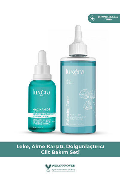 luxera paris Leke, Akne Karşıtı, Dolgunlaştırıcı Pürüzsüzleştirici Ve Sebum Dengeleyici Set (NİACİNAMİDE TONİK)