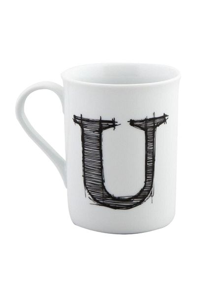 Porland Lettered Porcelain U Mug