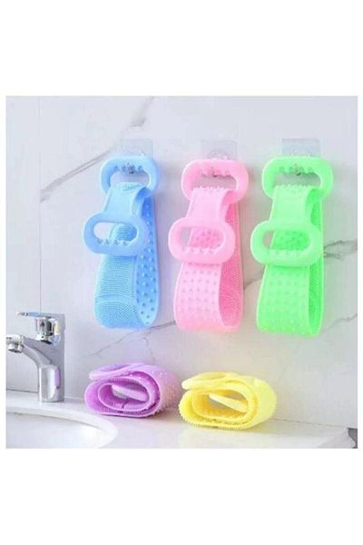 CMT Bath Back Scrub Double Sided Silicone Shower Washcloth Back Brush 60 cm