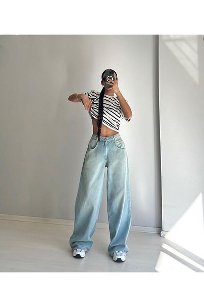 DENİKK Trend Super Bagggy Palazzo Jean - Παντελόνι με φαρδιά πόδια