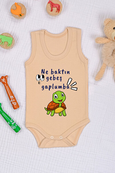 bebetospik Cotton Baby Gaplumba Printed Snap Bodysuit