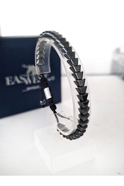 EAST&WEST 925 Ayar Gümüş Hematit Doğaltaşı Erkek Bileklik