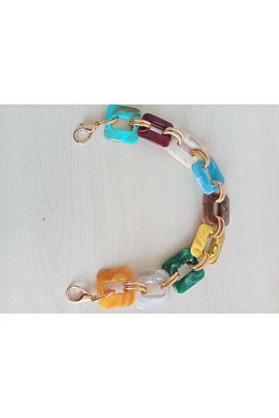 hobi duragı Dikdörtgen Akrilik Boncuklu Çift Bağlantılı Çanta Sapı