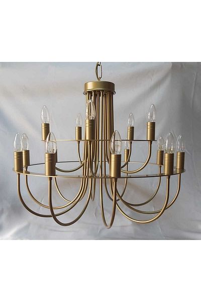 yıldırımavize 15-Piece Atlantis Chandelier Solid Brass Antique