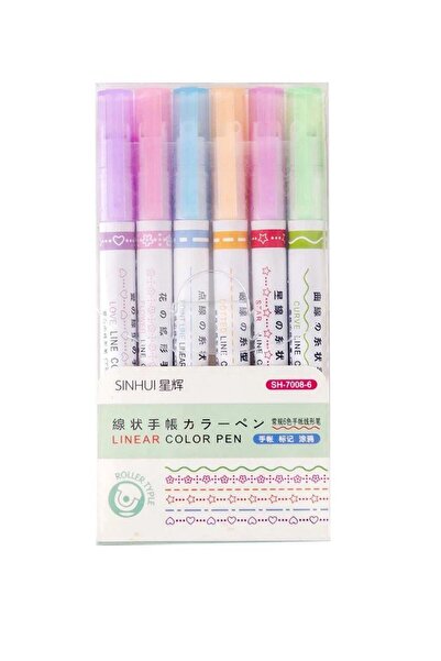 NaSaDAN Desenli Silindir 6 Şekilli Çizim Kalemi 6'lı Set