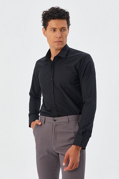 ModaPlaza Мъжка риза с дълъг ръкав Slimfit 2144