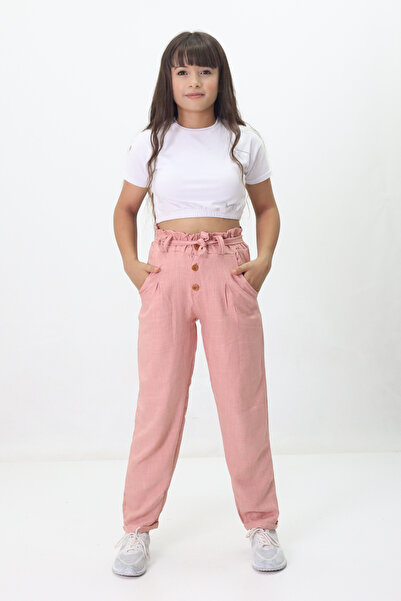 GZT TEKSTİL KIZ ÇOCUK KETEN PANTOLON (3503)