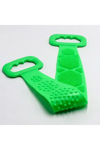 Ecoform Double Sided Silicone Bath Back Scrub Shower Washcloth Ballpoint Washcloth Green 60 Cm