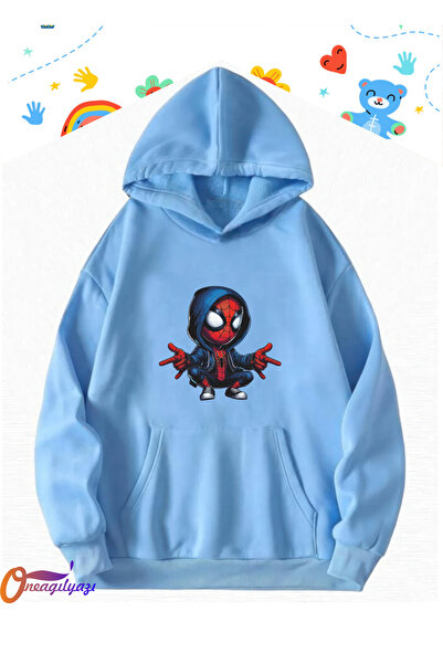 oneagılyazı Адам Дизайн Спайдър Детска Суитшърт с Качулка
