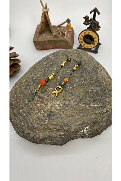 Porsuk Alternatif El Yapımı Etnik Otantik Hippi Bohem Balık Küpe