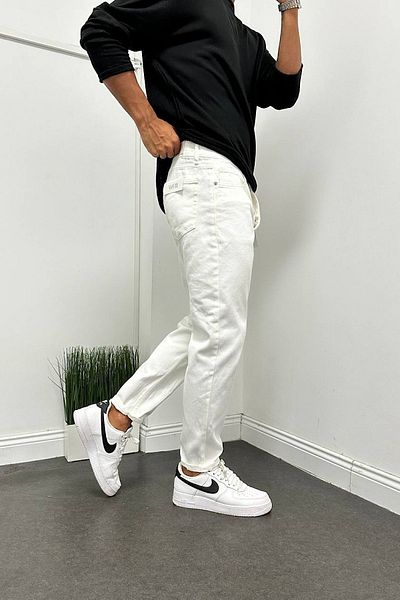 Denim Shorty Boyfriend White Color Jeans