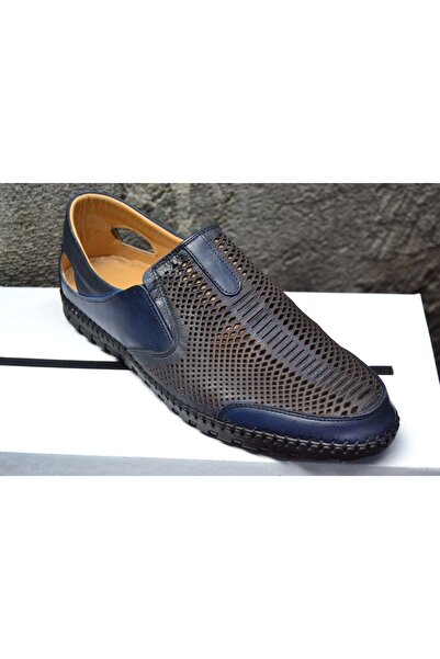 Yeşildaş Arda Hakıkı Deri Erkek Yazlık Ayakkabı Lacivert Yazlık Ayakkabı Yazlık Deri Ayakkabı Erkek Ayakkabı