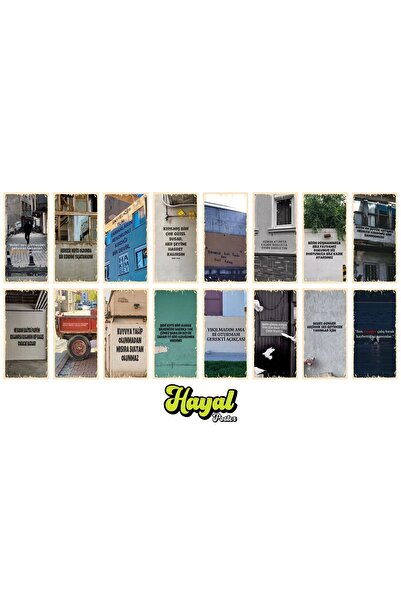 Hayal Poster Özlü Sözler 16lı paket Duvar Süsleri
