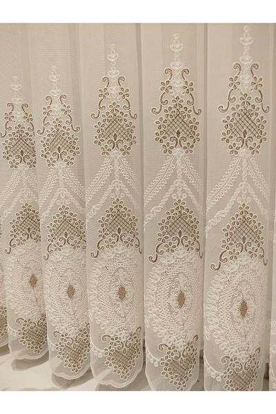 BNR HOME STORE 1/3 Sewing Non-Wrinkle Tulle Curtain - Stain Resistant Brode, Thin Pleat