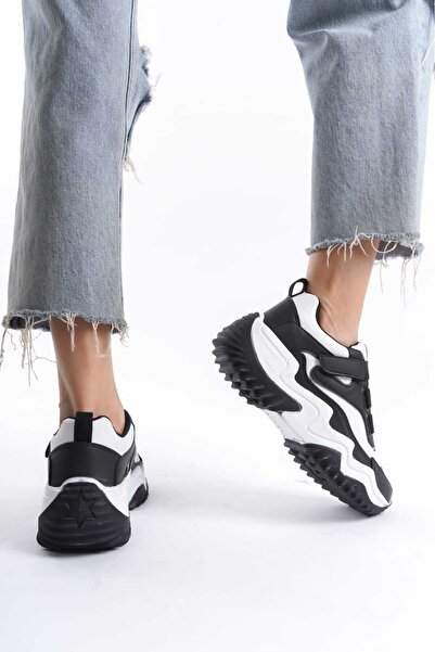Weynes Ορθοπεδικό Γυναικείο Sneaker - Ασπρόμαυρη οδοντωτή σόλα, Casual WSB1018