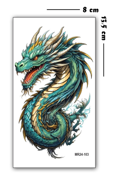 Jet Online Renkli Ejderha Geçici Dövme