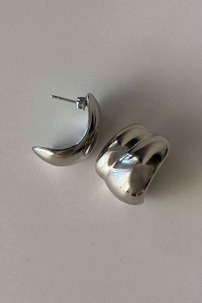 Beca Atelier 316L Vintage Steel Curved Earrings
