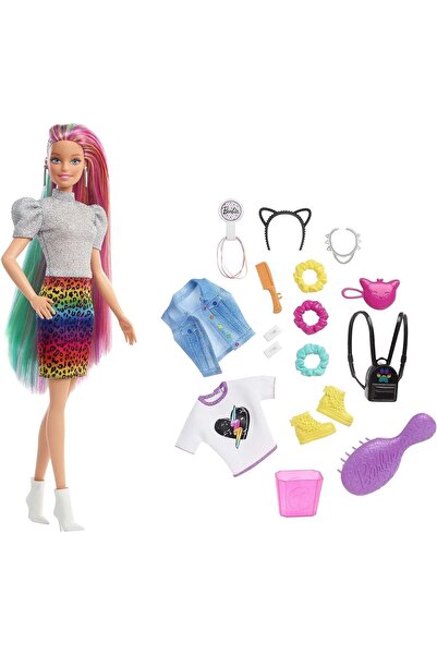 Barbie Leopard Rainbow Hair