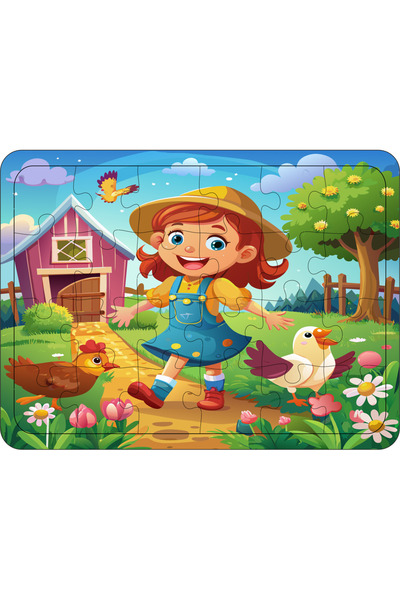 ASE DİZAYN Ahşap yapboz çocuk puzzle 24 parça