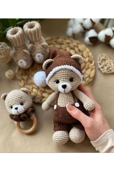 Damla Amigurumi Ayıcık Tiffi 3lü Set
