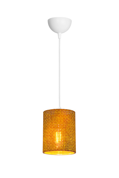 AG LightDesign Kahverengi Kumaş Sarkıt Avize Salon Yatak Odası Mutfak Modern Şık Lamba