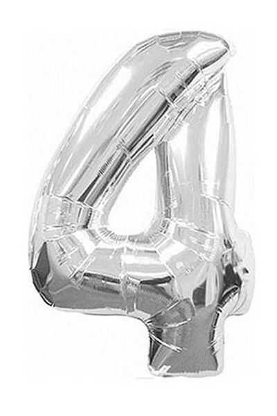 Görkem Toptan 4 Silver Numbers Foil Balloon - 100 cm