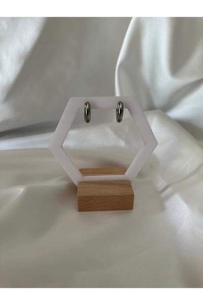 ADORN JEWELRY Kalın Küçük Halka Gümüş Çelik Küpe