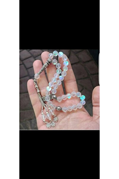 tesbihediye 925 Ayar Gümüş Püsküllü Orijinal Doğal Mat Kuvars Taşı Tesbih