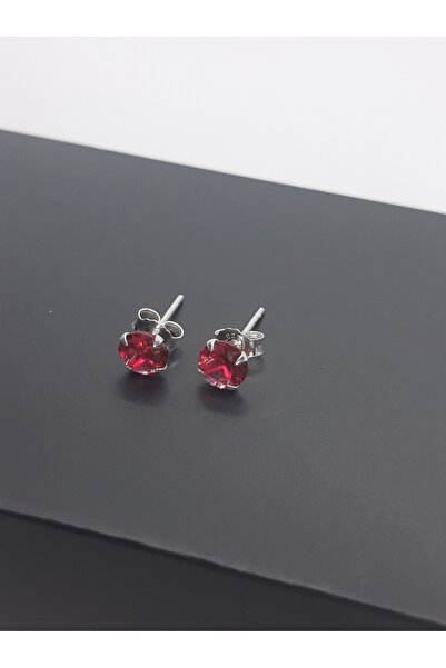 Set 925 Ayar Damgalı Gümüş (1 Çift) Zirkon Taşlı Yuvarlak Küpe