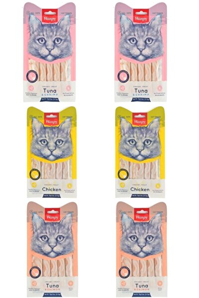 Wanpy Somonlu, Karidesli Tavuklu 5x14 Gr Sıvı Kedi Ödülü X 6 Adet