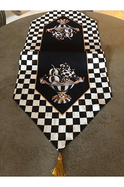 HAZE DESİGN LAB Runner cu model de tablă de șah Model-3 (CU SAC)