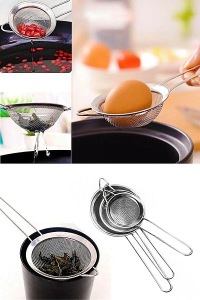 Ax Axentia Stainless Steel 3 Size Strainer Tea Strainer